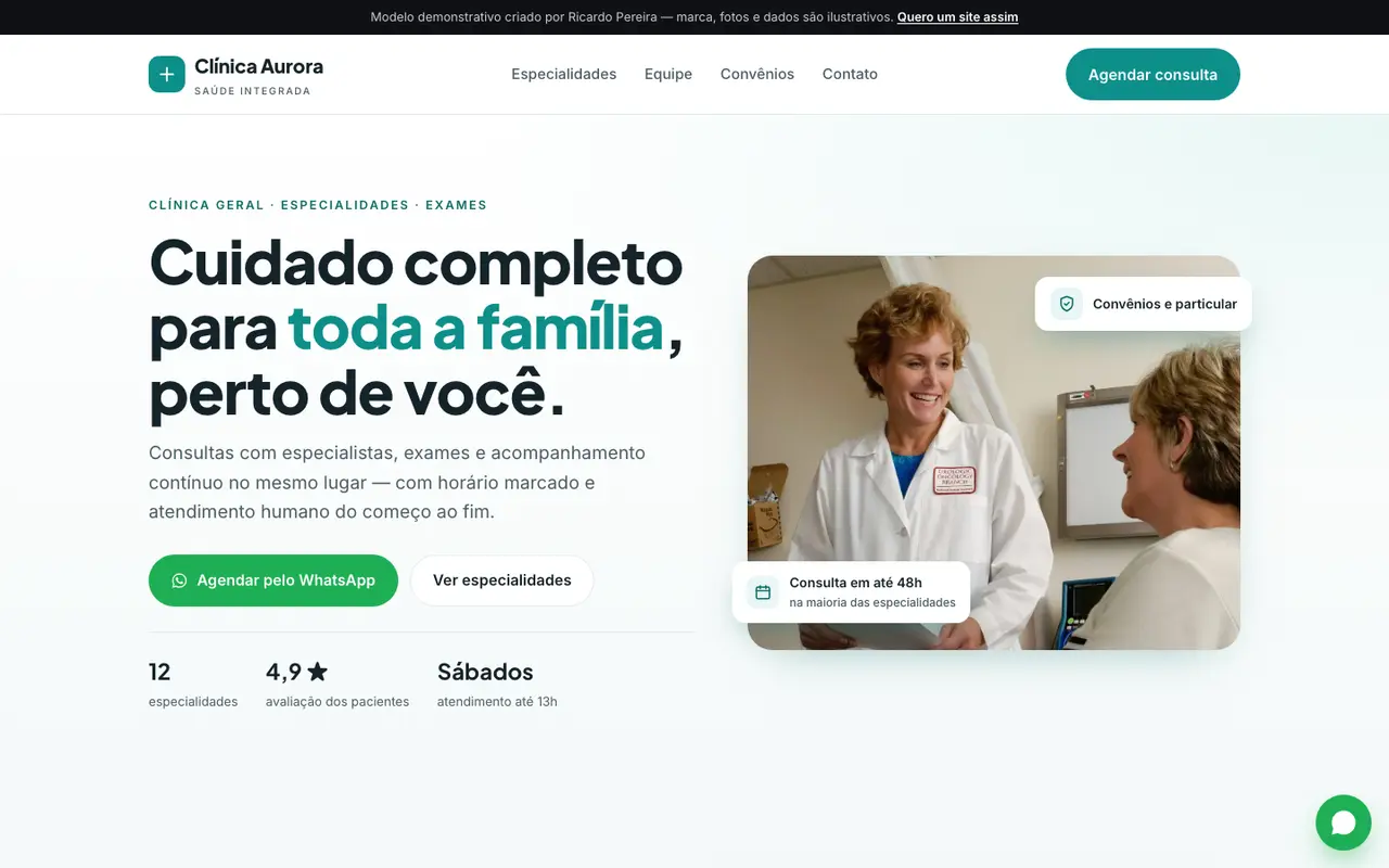 Clínica & Saúde — topo da página