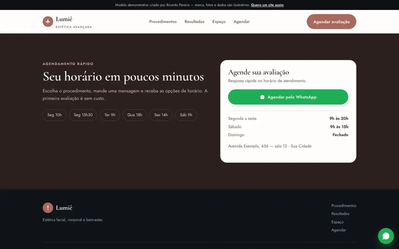 Estética & Beleza — contato e agendamento