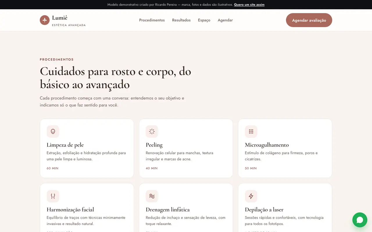 Estética & Beleza — serviços