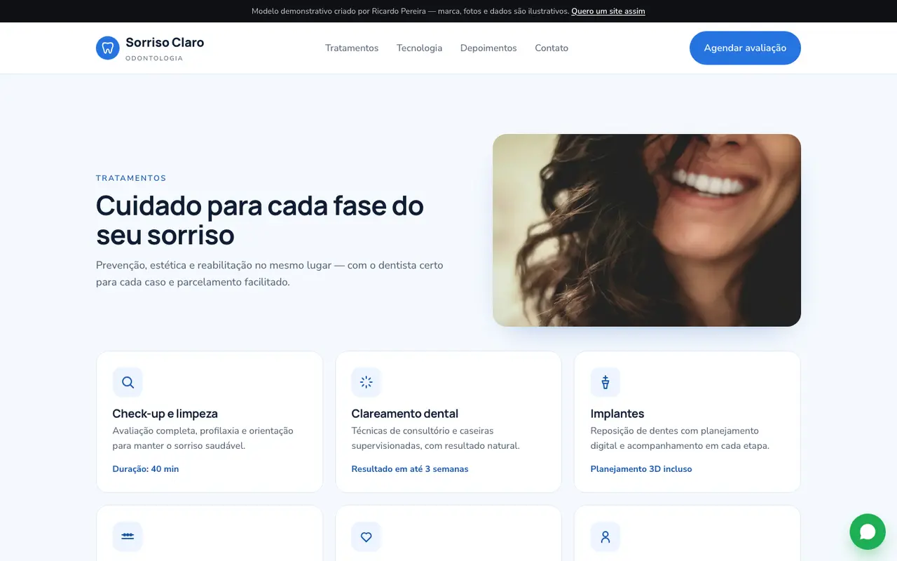 Clínica odontológica — serviços